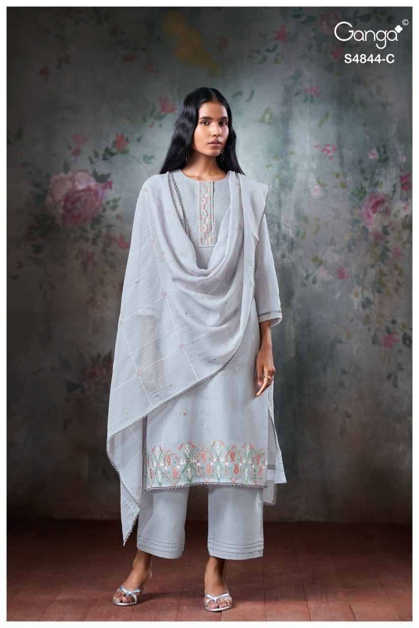 CAASKA 4844 Series By Ganga Fashion Beautiful Festive Suits Stylish Colorful Fancy Casual Wear & Ethnic Wear BEMBERG Print Dresses At Wholesale Price